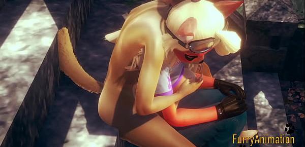  Crash Bandicoot Furry Hentai - Coco fingering and fucked in a Jarden - Anime Manga Yiff Japanese Porn